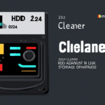 An advertisement image showing a stylized hard drive with bold text that reads "Cleaner" and "Clianer," mentioning "HDD ADANUST IN LIK STORAGE OHATINES!" and the logo "cnnus.